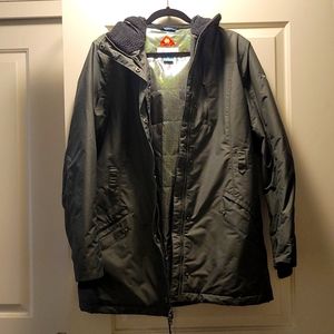 Faux fur hooded omni-heat coat